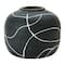 Hello Honey® 6.5" Black & White Stoneware Vase with Hand-Painted Intersecting Lines